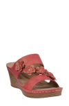 Gc Shoes Halia Wedge Sandal In Red