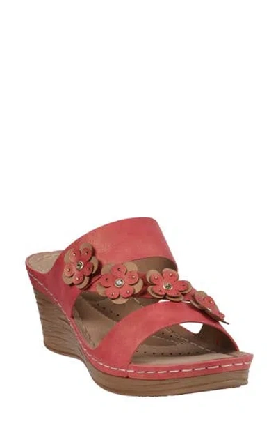 Gc Shoes Halia Wedge Sandal In Red