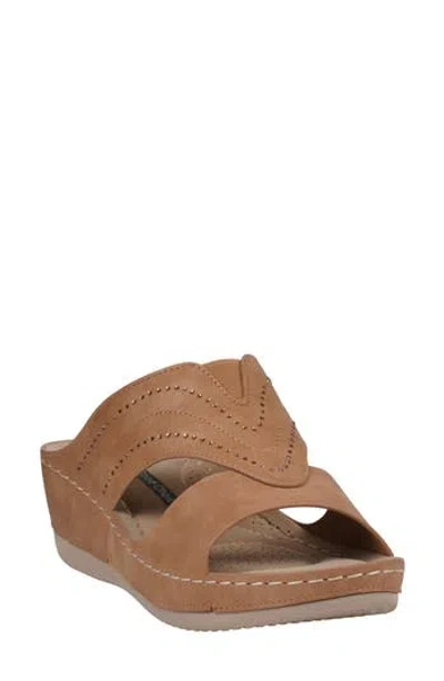 Gc Shoes Johanna Wedge Sandal In Cognac