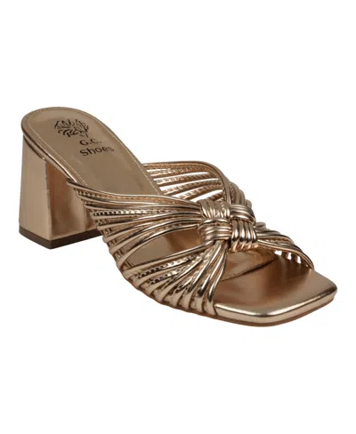 Gc Shoes Women's Josie Strappy Block Heel Dress Sandals In Bronze