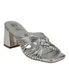Gc Shoes Women's Josie Strappy Block Heel Dress Sandals In Silver