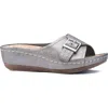 Gc Shoes Justina Buckle Wedge Sandal In Gray