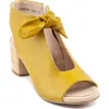 Gc Shoes Women's Kimora Knot Detail Block Heel Dress Sandals In Yellow