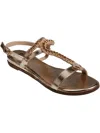 Gc Shoes Women's Lidia Embellished Snake Ornament Flat Sandals In Gold