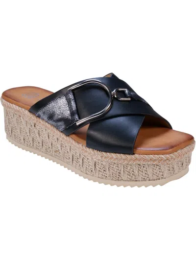 Gc Shoes Lindsey Womens Faux Leather Espadrilles In Black