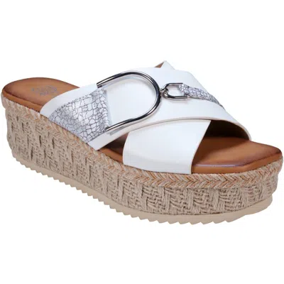 Gc Shoes Lindsey Womens Faux Leather Slip-on Espadrilles In White