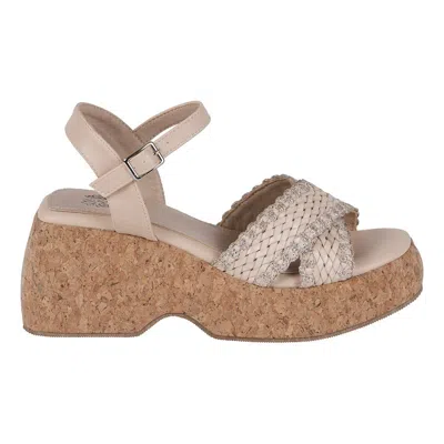 Gc Shoes Lucy Natural Cross Strap Slingback Platform Sandals