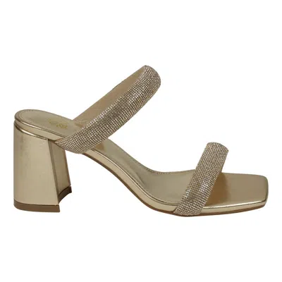 Gc Shoes Women's Luella Embellished Double Band Heeled Sandals In Gold