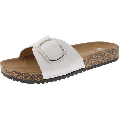 Gc Shoes Luna Womens Faux Leather Slide Sandals In White
