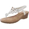 Gc Shoes Madelyn Womens Comfort Insole Manmade Wedge Sandals In White