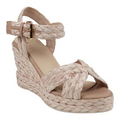 Gc Shoes Maya Blush Cross Strap Espadrille Slingback Wedge Sandals