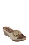 Gc Shoes Women's Naples Flower Wedge Sandals In Natural