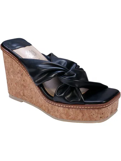 Gc Shoes Neila Womens Cork Slip On Wedge Sandals In Black