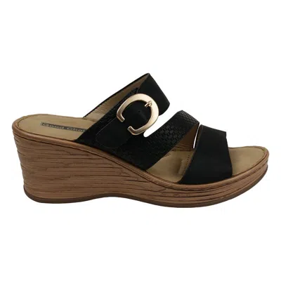 Gc Shoes Women's Odalis Buckle Comfort Wedge Sandals In Black