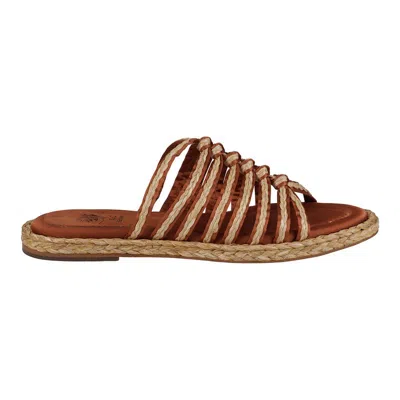 Gc Shoes Women's Phoenix Strappy Espadrille Flat Sandals In Cognac