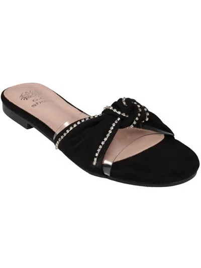 Gc Shoes Rihanna Womens Faux Suede Slip On Flat Shoes In Black