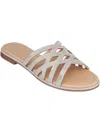 Gc Shoes Sage Womens Embellished Strappy Slide Sandals In Silver