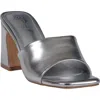 Gc Shoes Women's Soho Square Toe Block Heel Dress Sandals In Silver
