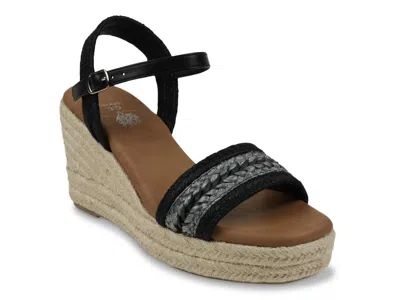 Gc Shoes Solene Espadrille Wedge Sandal In Black