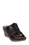 Gc Shoes Spring Floral Wedge Sandal In Black