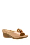 Gc Shoes Sydney Floral Platform Wedge Sandal In Natural