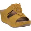 Gc Shoes Talia Flower Wedge Sandal In Yellow