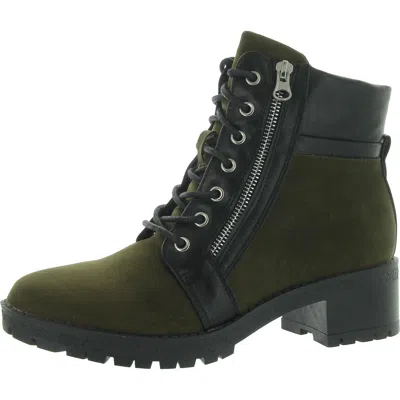 Gc Shoes Taylor Womens Ankle Zipper Combat & Lace-up Boots In Green