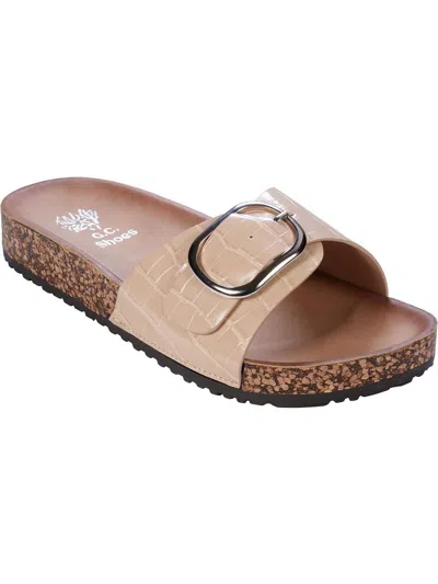 Gc Shoes Tiaa Womens Open Toe Zipper Wedge Sandals In Orange