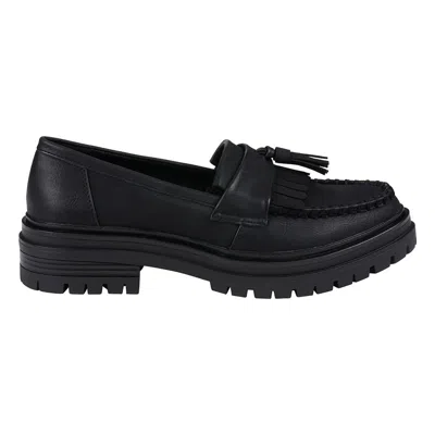 Gc Shoes Women's Tillie Tassel Lug Sole Loafers In Black