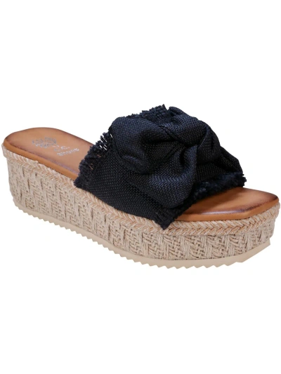 Gc Shoes Trina Womens Frayed Hem Platform Sandals In Black