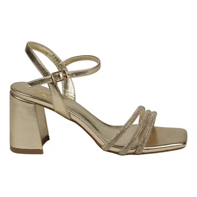 Gc Shoes Women's Tyra Embellished Block Heel Dress Sandals In Gold