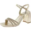 Gc Shoes Women's Tyra Embellished Block Heel Dress Sandals In Gold
