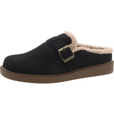 Gc Shoes Vallery Womens Faux Fur Manmade Slide Slippers In Black