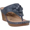 Gc Shoes Willa Flower Wedge Sandal In Blue