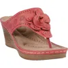Gc Shoes Willa Flower Wedge Sandal In Red