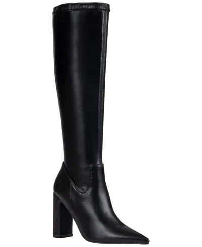 Gc Shoes Women's Abigail Faux Leather Knee-high Pointed-toe Boots In Black