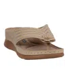 Gc Shoes Women's Amari Flower Thong Flat Sandals In Nude