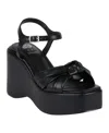 Gc Shoes Women's Analia Platform Wedge Sandals In Black