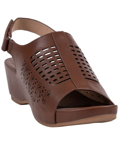 Gc Shoes Women's Ankle Strap Wedge Heel Sandals In Multi