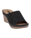 Gc Shoes Women's Atlanta Studded Comfort Wedge Sandals