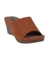 Gc Shoes Atlanta Orange Studded Slip On Comfort Wedge Sandals In Orange