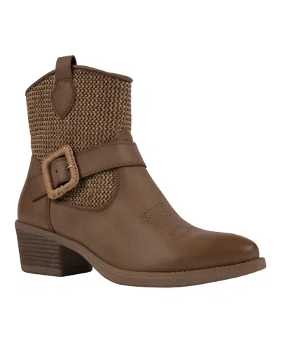 Gc Shoes Women's Avery Woven Western Ankle Boots In Taupe