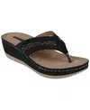 Gc Shoes Women's Tiana Embellished Comfort Wedge Sandals In Black