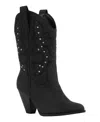 Gc Shoes Women's Beth Studded Western Ankle Boots In Black