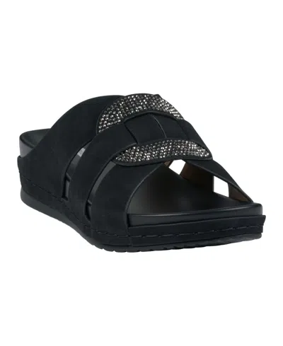 Gc Shoes Women's Betsy Embellished Wedge Sandals In Black