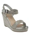 Gc Shoes Women's Betty Embellished Wedge Slingback Wedge Sandals In Silver