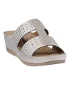 Gc Shoes Women's Carrie Embellished Wedge Sandals In White