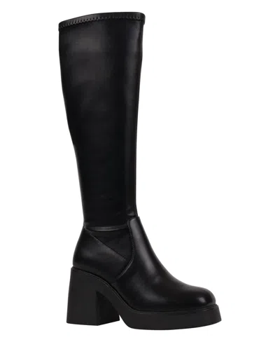 GC SHOES WOMEN'S CHANTAL PLATFORM ELASTIC KNEE-HIGH BOOTS