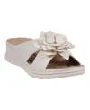 Gc Shoes Women's Claire Flower Rosette Comfort Sandals In White