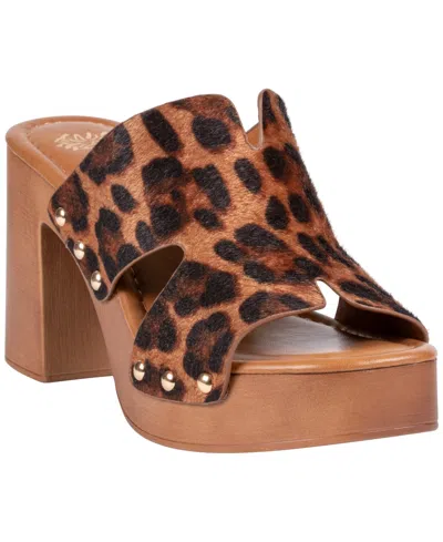 Gc Shoes Women's Cocktail Cutout Wooden Block Heel Platform Sandals In Multi